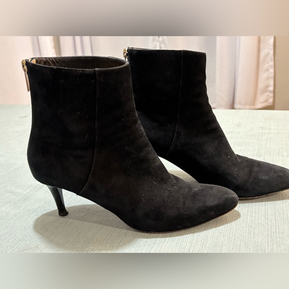 Jimmy Choo Black Suede Ankle Booties 36 1/2 Italy
